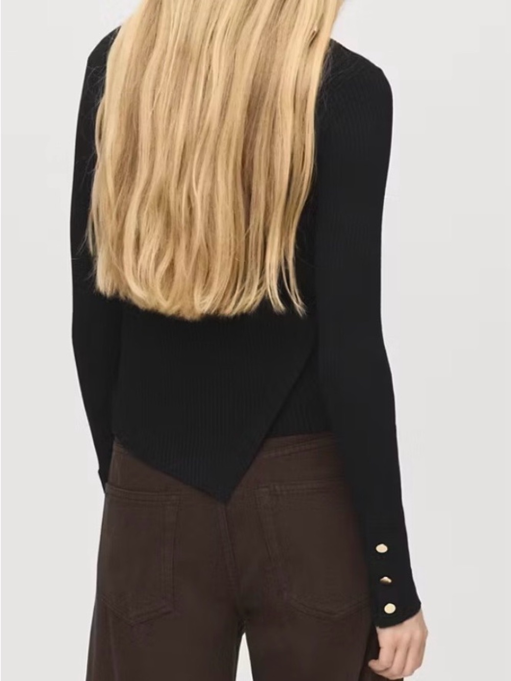 MANGO ASYMMETRICAL SWEATER WITH BUTTONS Size XL - Picture 2 of 7
